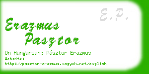erazmus pasztor business card
