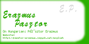 erazmus pasztor business card